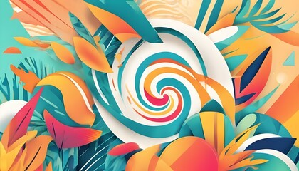 Tropical Vibes: Dynamic Summer Vector Art for Eye-Catching Designs