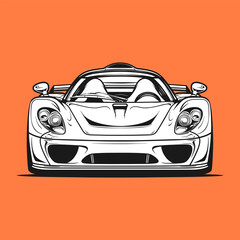 Racing car front view - obrazy, fototapety, plakaty