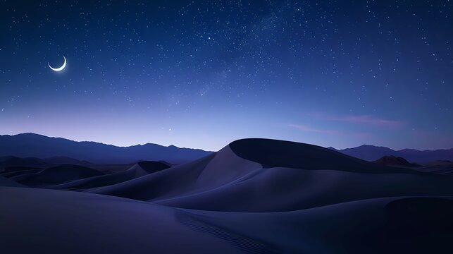 Midnight Serenity in the Dunes./n