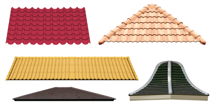 Collection set mockup roof with tile pattern