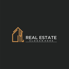 YL initial monogram logo for real estate design