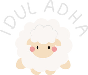 cute sheep digital hand drawn eid adha, idul adha domba lucu