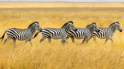 Fototapeta na wymiar Zebras found in the Serengeti National Park in Tanzania.