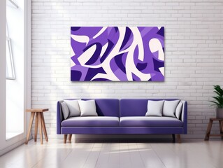 Purple and white flat digital illustration canvas with abstract graffiti and copy space for text background pattern 