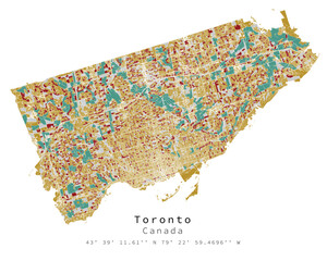 Fototapeta premium Toronto Canada,Urban detail color Streets Roads Map ,vector element template image