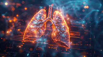 Abstract view of human lungs. Respiratory system,
3d lungs innovation and medical technology.