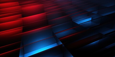 Red and black modern abstract squares background with dark background in blue striped in the style of futuristic chromatic waves, colorful minimalism pattern 