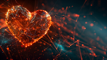 Red wireframe heart