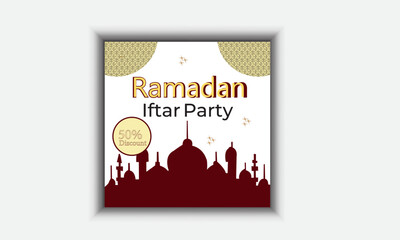 Fototapeta na wymiar Ramadan social media post design
