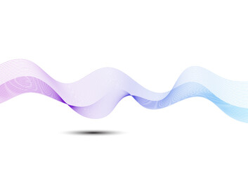 Wave line of the many colored. Abstract wavy stripes on a white background. Abstract wave element for design.