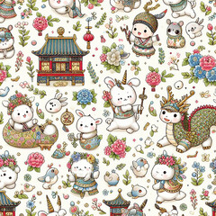 Colorful cute baby and children patterns