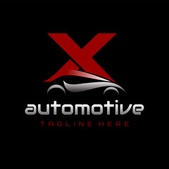 Letter X Car Automotive Logo Design Vector