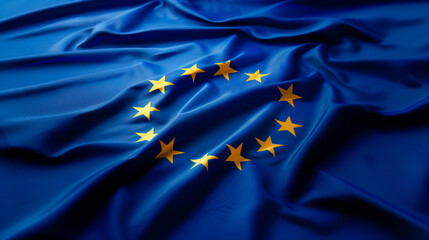 The European Union flag displayed on a surface