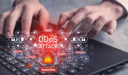 DDoS Attack concept. Cyber crime. Technology. Internet