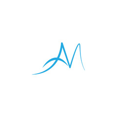 am letter logo design vector, am initial logo design templet