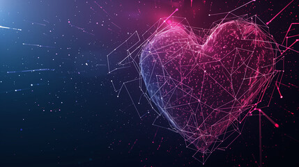 Pink wireframe heart