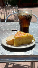 Spanish omelette on a dish (traditional Spanish food)