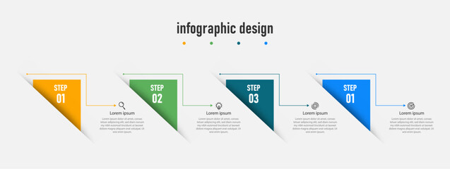 Modern infographic design can be used for work flow layout, diagram, annual report, info chart, web design. vector illustration.