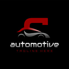 Letter C Car Automotive Logo Design Vector