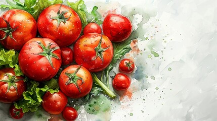 Use watercolor and cartoon style against a clean white background to depict housework