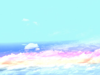 beauty sweet pastel blue and purple colorful with fluffy clouds on sky. multi color rainbow image. abstract fantasy growing light