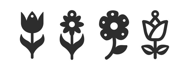 4 vector designs with flowers for earrings, pendant or keychain. Jewelry silhouette laser cut template. Cnc cutting with metal, wood or leather