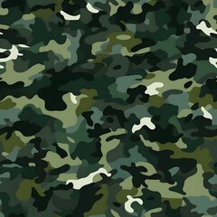 Fototapeta premium Camouflage seamless pattern. Trendy style camo, repeat print.military army green hunting