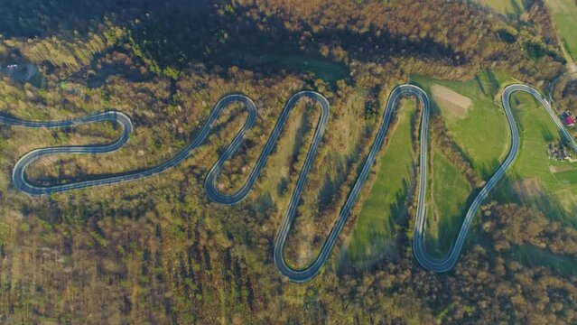 Beautiful Serpentine Mountains Sanok Bieszczady Aerial View Poland