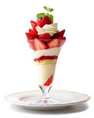 豪華ないちごパフェ　白背景の切り抜き