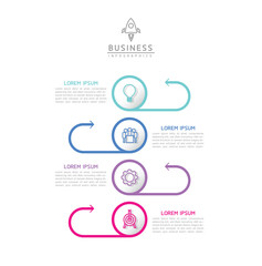 Vector infographic business presentation template connected with 4 options