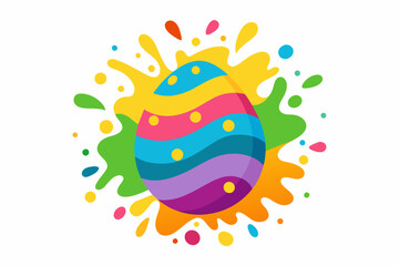 easter-egg-in-colorful-splashes vector illustration 