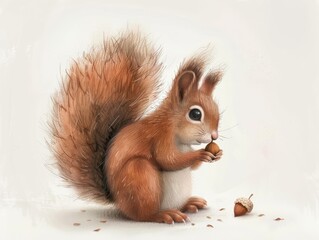 A squirrel with a fluffy tail