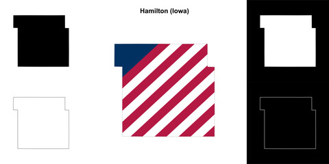 Hamilton County (Iowa) outline map set