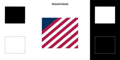 Howard County (Iowa) outline map set