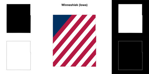 Winneshiek County (Iowa) outline map set