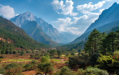 Naklejka premium Chinese mountains and rivers scenery,created with Generative AI tecnology.