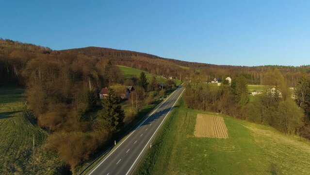 Beautiful Serpentine Mountains Sanok Bieszczady Aerial View Poland
