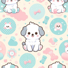 Dogs themed Colorful cute baby and children patterns