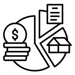 Investment diversification icon for managing wealth