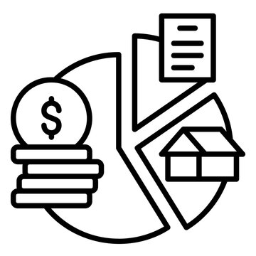 Investment diversification icon for managing wealth