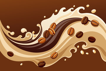 milk wave, coffee beans