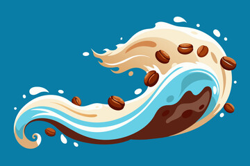 milk wave, coffee beans
