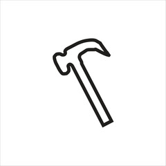 hammer vector icon line template