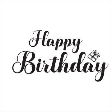 Happy Birthday typography lettering vector illustration. Happy Birthday card with modern calligraphy.