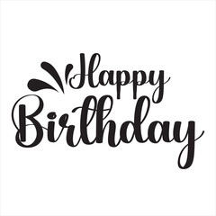 Happy Birthday typography lettering vector illustration. Happy Birthday card with modern calligraphy.