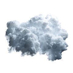 3D illustration of a white cloud isolated on transparent background.