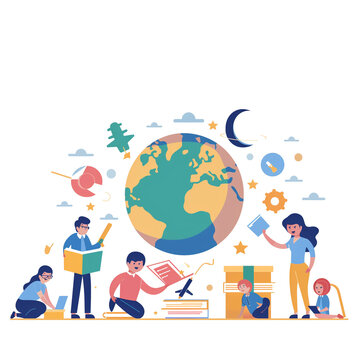 Simplistic World Teachers Day Art on Transparent Background