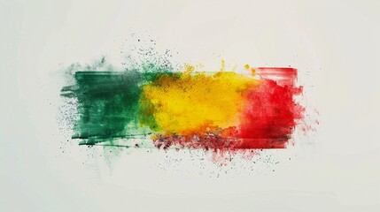 Artistic depiction of a colorful slider in red green and yellow realistic watercolor style blank white canvas