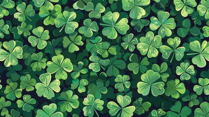 The leaves of clover background - seamless. Simple - obrazy, fototapety, plakaty