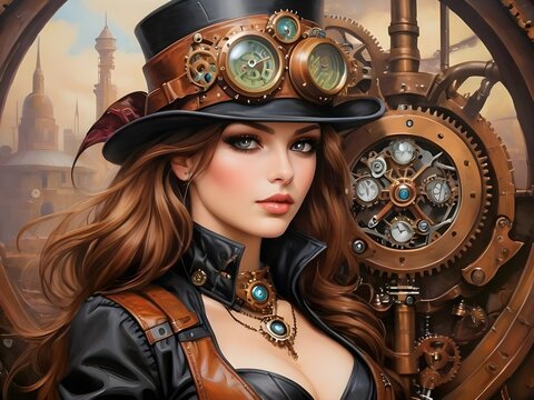 beautiful girl steampunk art 